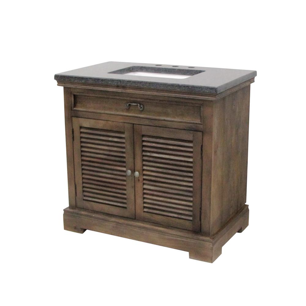 Y Decor 22 5 In W X 36 D Mango Vanity Brown With Black D Mango Vanity In Brown With Black Granite Countertop And White Basin