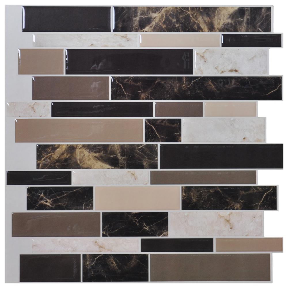 Art3d 12 In. X 12 In. Peel And Stick Vinyl Backsplash Tile In Marble ...