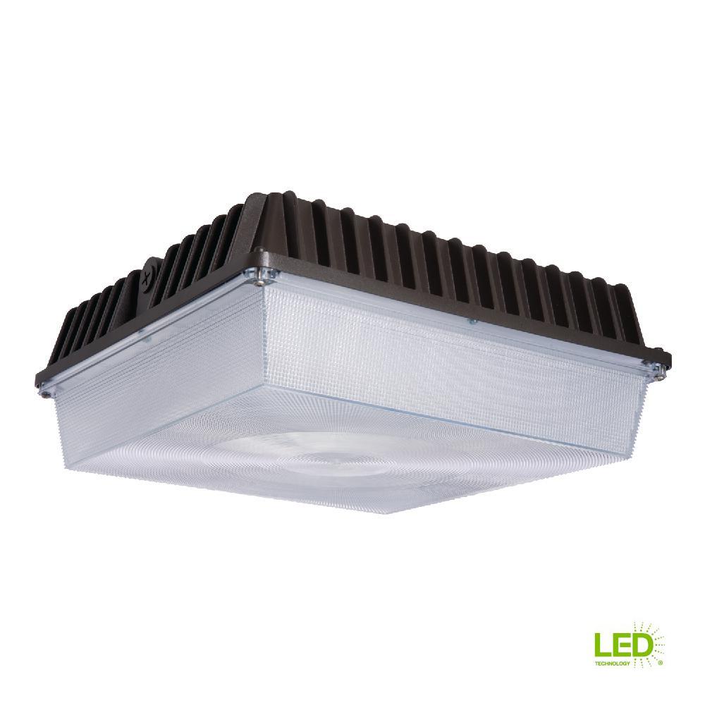 Halo 56 Watt Bronze Outdoor Integrated Led Area Canopy Light With Halo 56 Watt Bronze Outdoor Integrated Led Area Canopy Light With 7 229 Lumens In Cool