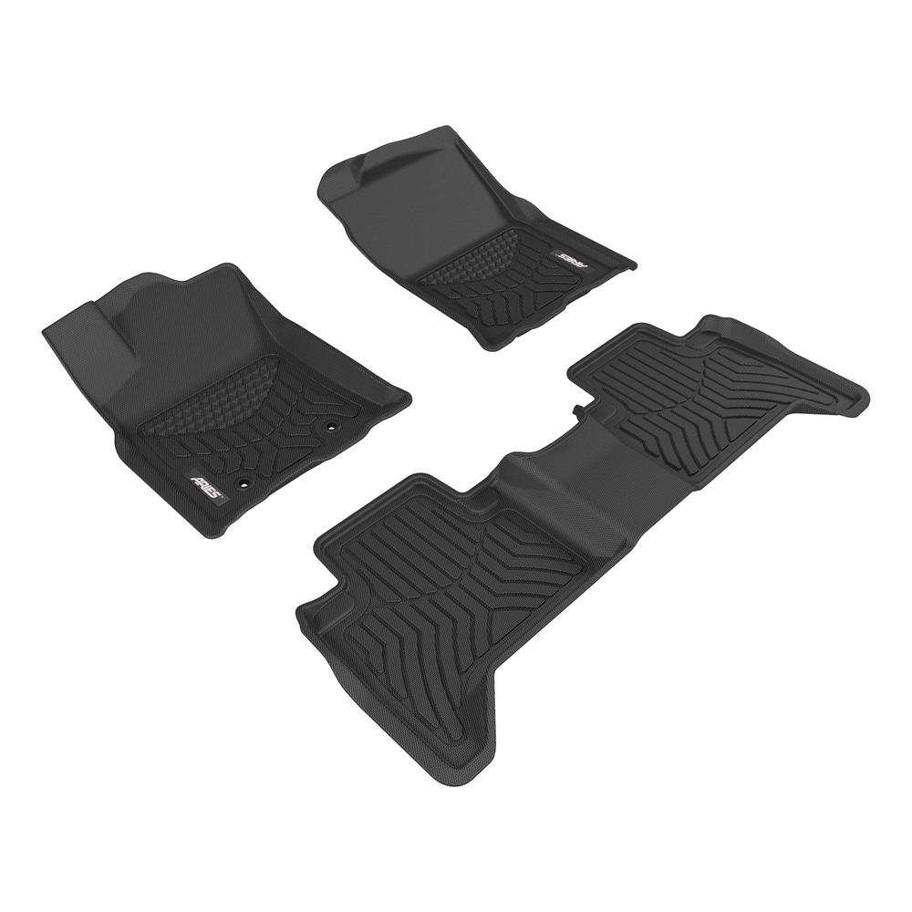 ARIES FR07011809 StyleGuard XD Black Custom Truck Floor Liners for Ford F-250 F-450 Super Duty 1st Row Only F-350