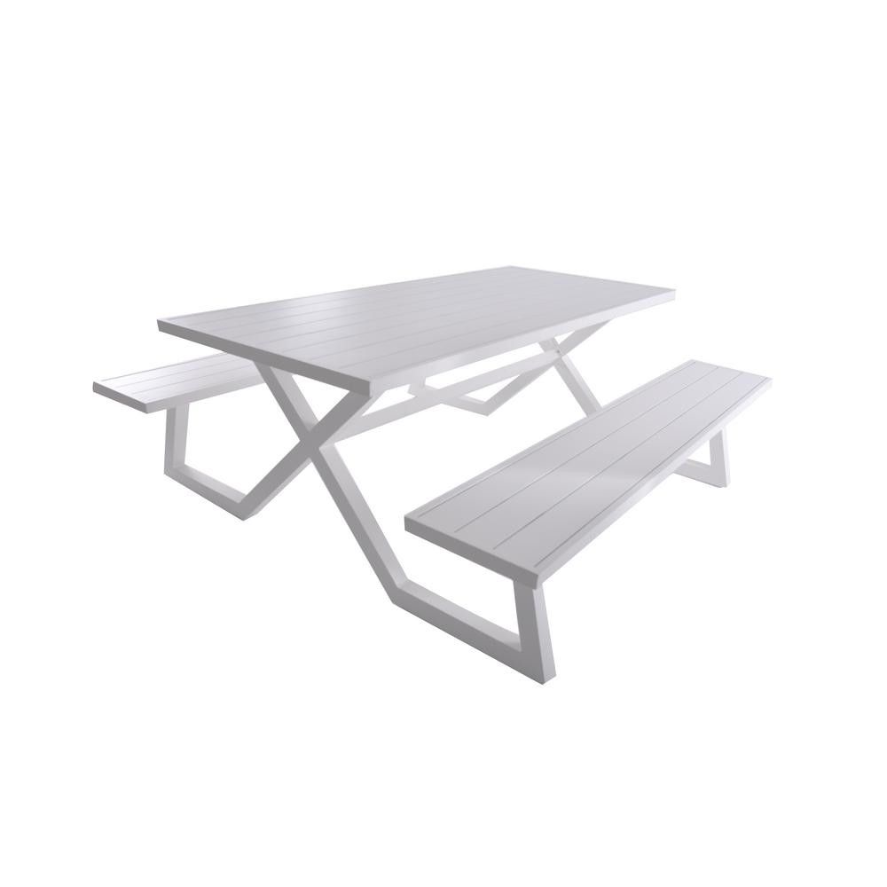 6 ft. Vinyl Outdoor Picnic Table 885000072 - The Home Depot