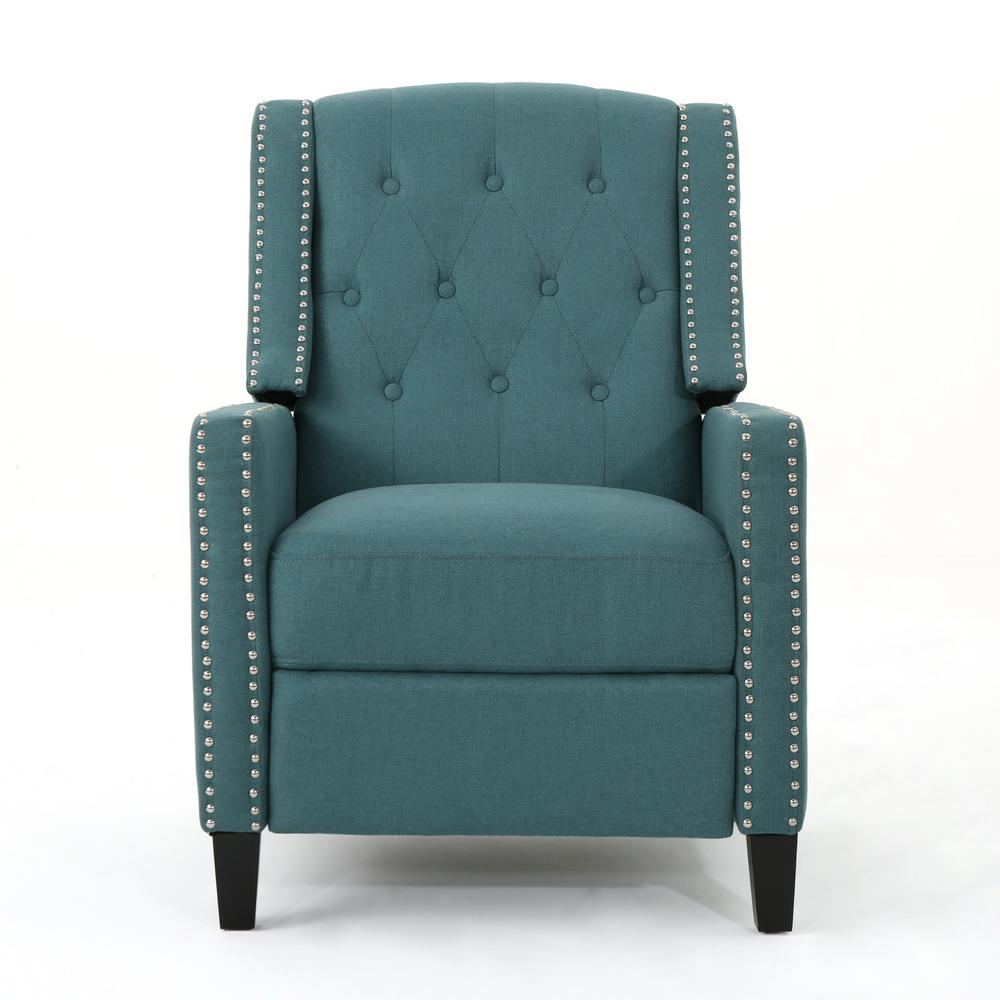 Noble House Izidro Tufted Dark Teal Fabric Recliner With Stud Accents 14901 The Home Depot - Teal Blue Leather Recliner Chair Noble House Izidro Tufted Dark Teal Fabric Recliner With Stud Accents 14901 The Home Depot - Teal Blue Leather Recliner Chair