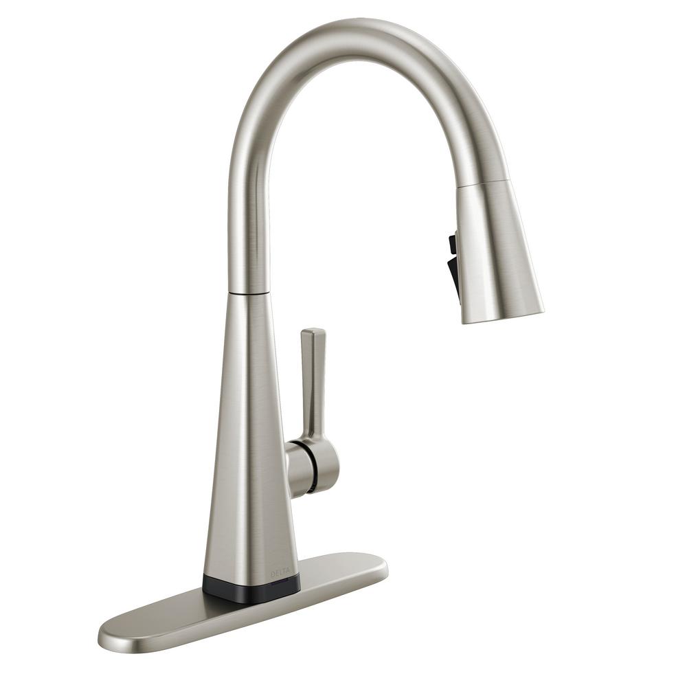 Delta Lenta Touch Single-Handle Pull-Down Sprayer Kitchen Faucet with ...