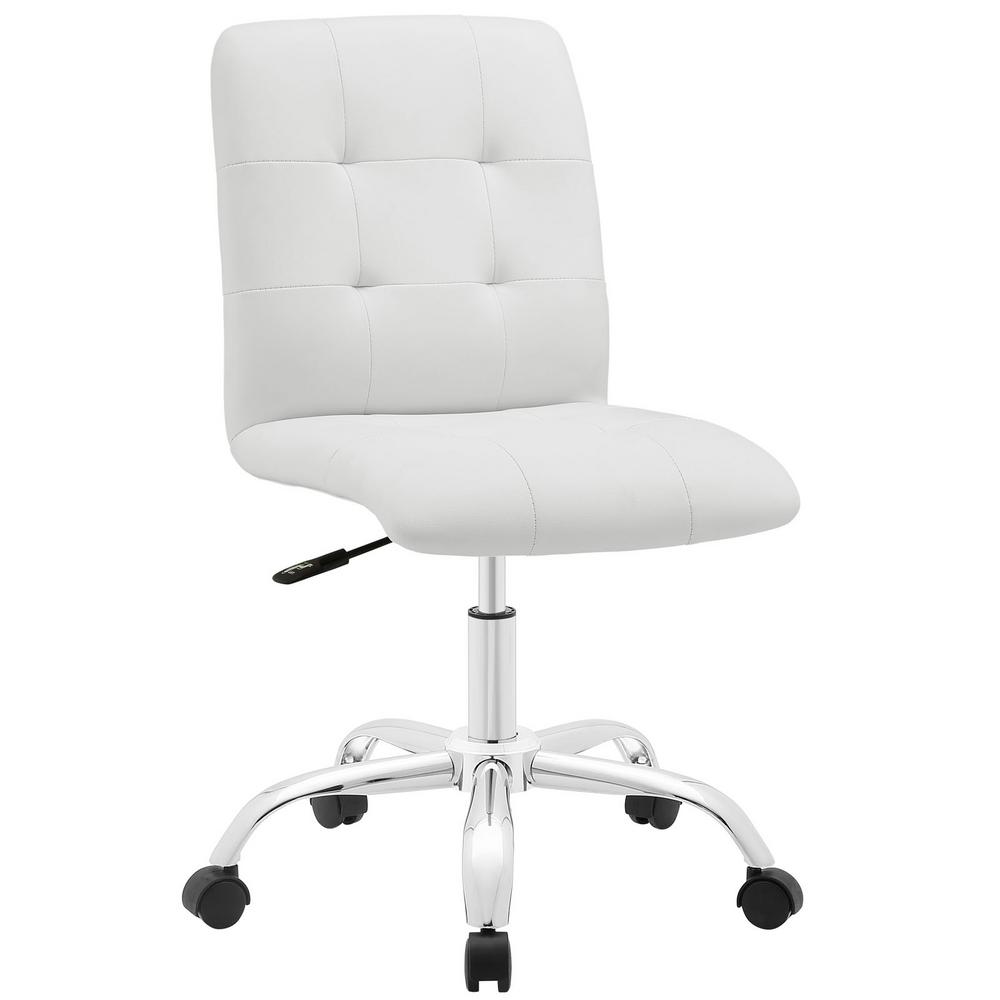 Modway Prim Armless Mid Back Office Chair In White Eei 1533 Whi