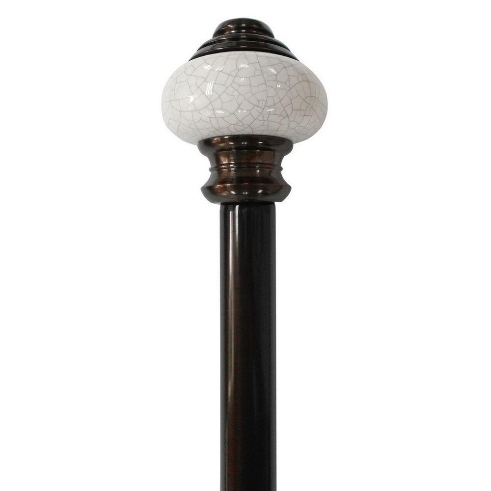 Home Decorators Collection 66 In 120 Telescoping 3 4 Single Curtain Rod Kit In Antique Bronze With Vintage Ceramic Finial Dhu Bz66120fmnh05 The Home Depot