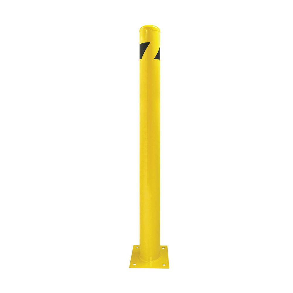 8Net 48 in. H x 4.5 in. Dia 12-Gauge Yellow Steel Pipe Safety Bollard ...