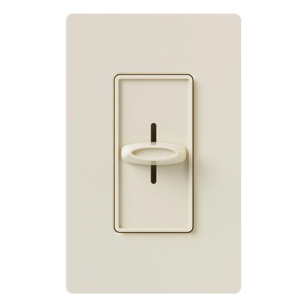 Lutron Skylark 600-Watt Single-Pole Slide-to-Off Dimmer - Light Almond ...