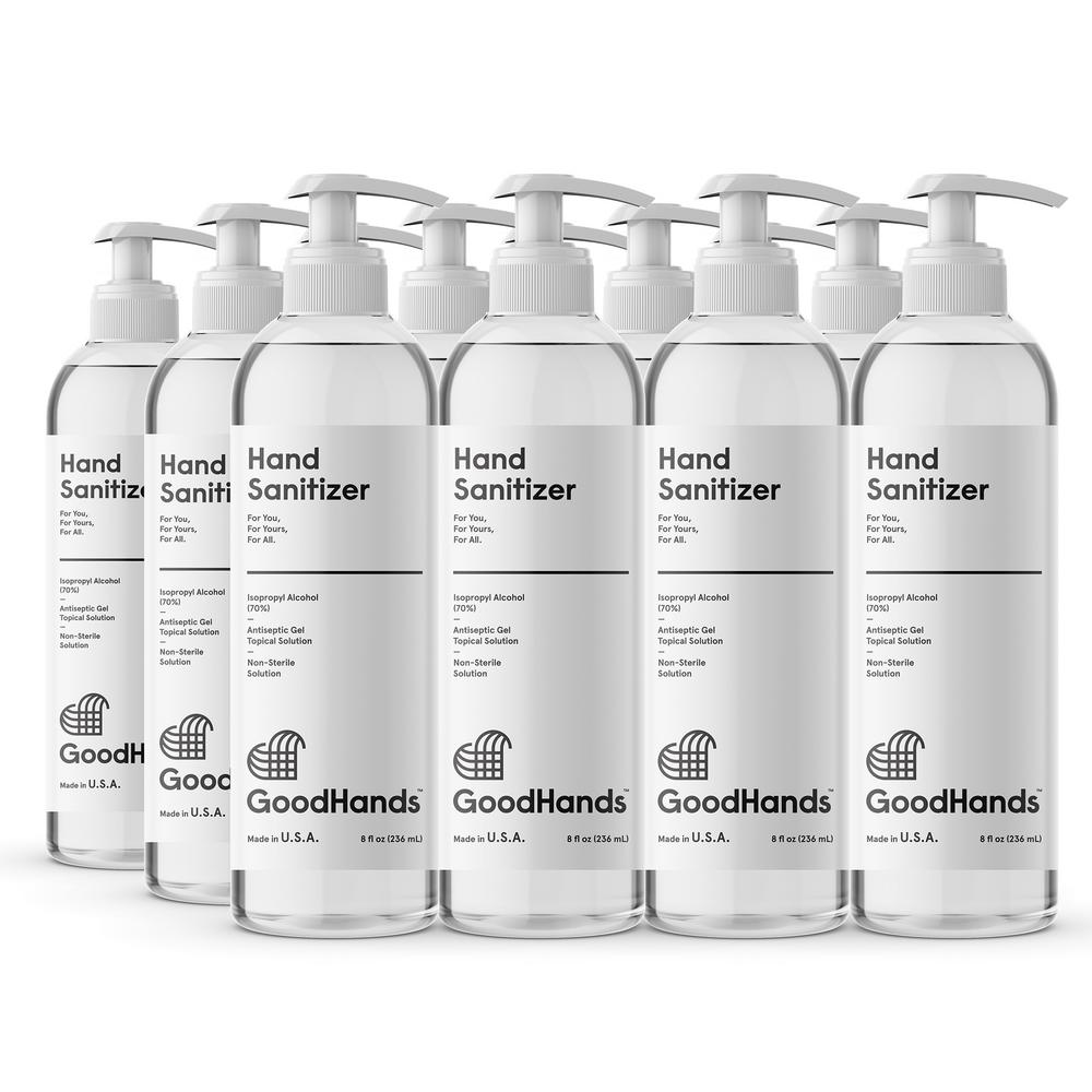 GoodHands 8 oz. Gel Hand Sanitizer With Pump (12Pack)94708 The