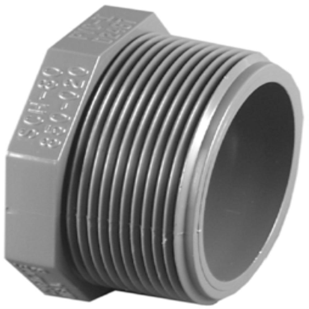 Charlotte Pipe 1/2 in. SCH 80 Plug MPT-PVC 08113 1000HA - The Home Depot