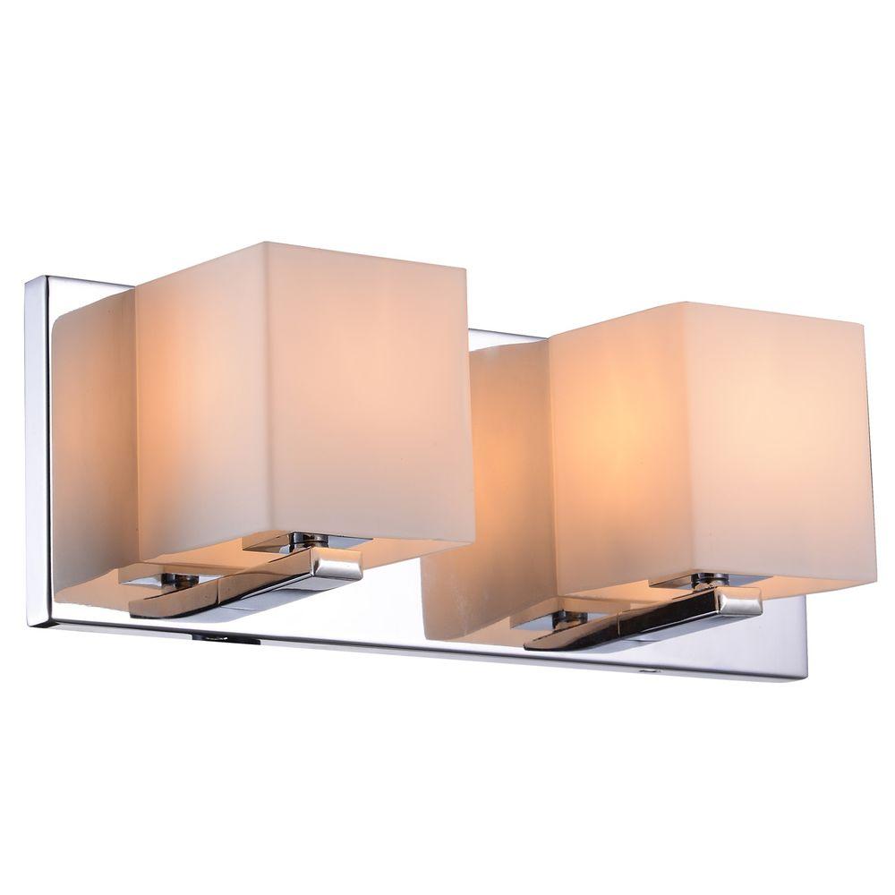 Decor Living Trinket Collection 2Light Chrome Wall Vanity Light501WV