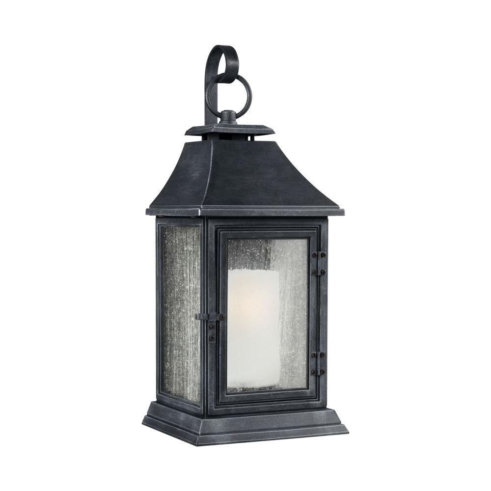 Feiss Outdoor Wall Mounted Lighting The Home Shepherd 1 Light Dark Weathered Zinc Outdoor Wall Fixture
