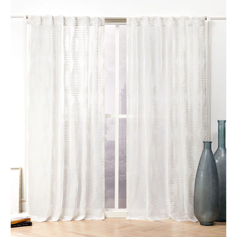 Nicole Miller Odense Latte Sheer Hidden Tab Top Curtain Panel 54