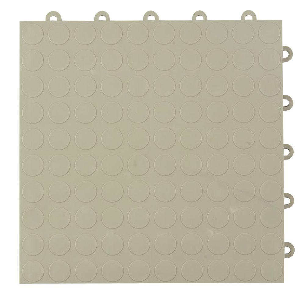 Polypropylene Plastic Interlocking Tile Garage Flooring The Coin Top 1 Ft X 5 8 In Light