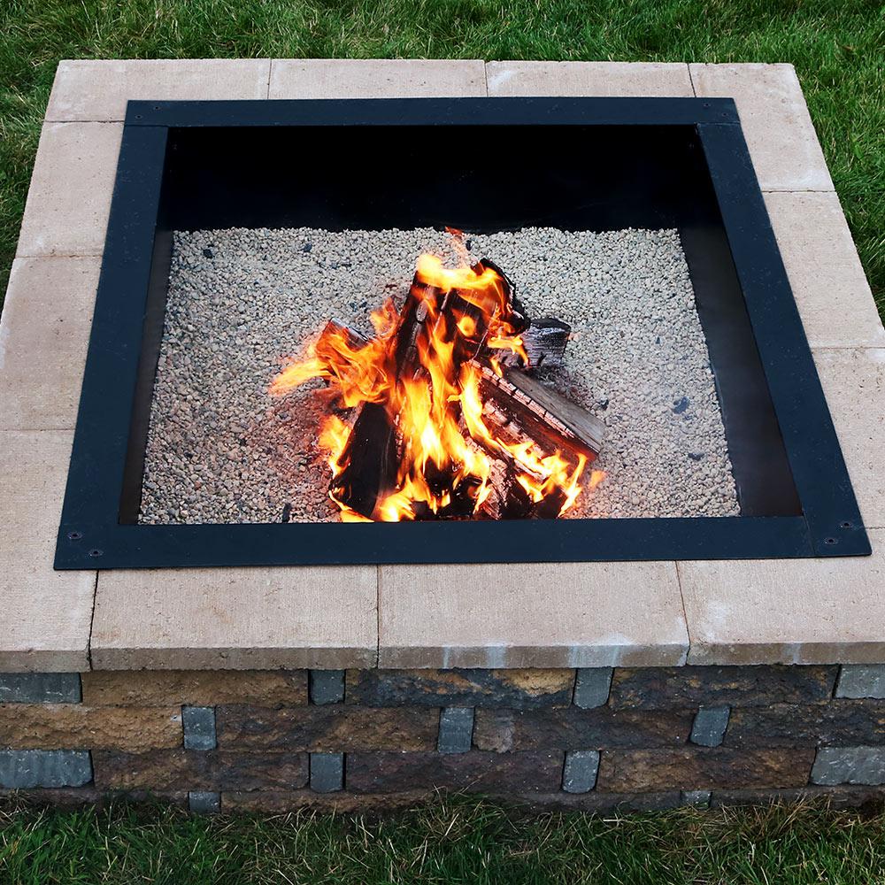 Sunnydaze Decor Heavy Duty 36 In X 10 In Square Steel Wood Fire Pit Insert In Black Kf Shdfpr36 The Home Depot