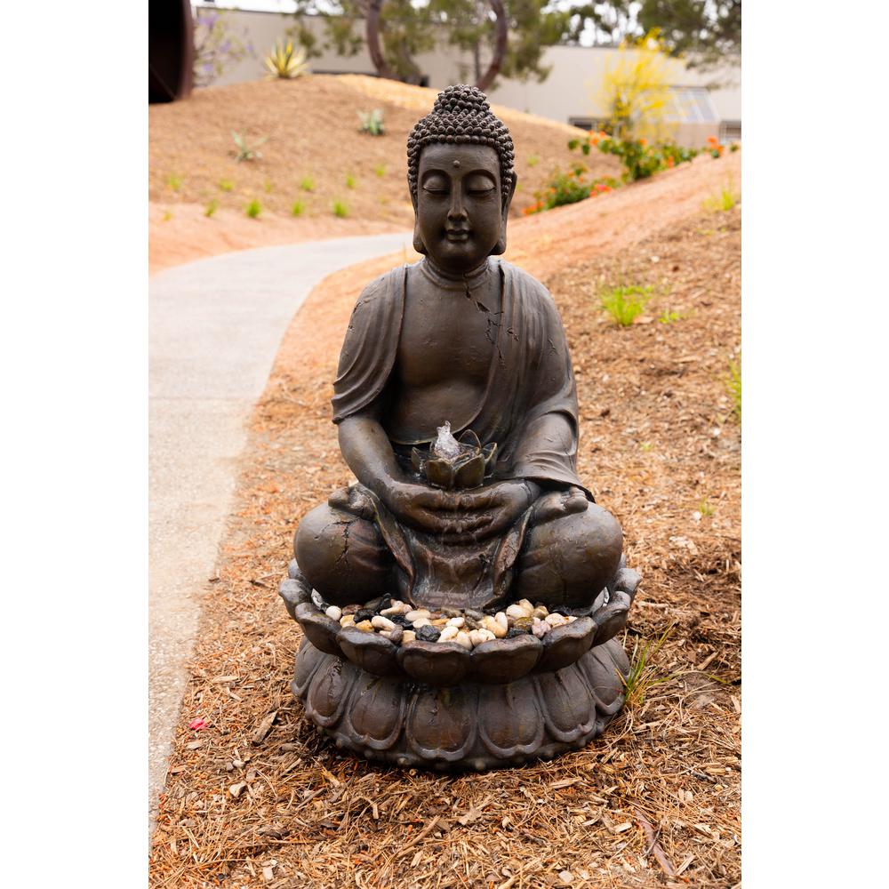 Alpine Buddha Water Feature Fountain with LED Lights-GEM122 - The Home ...