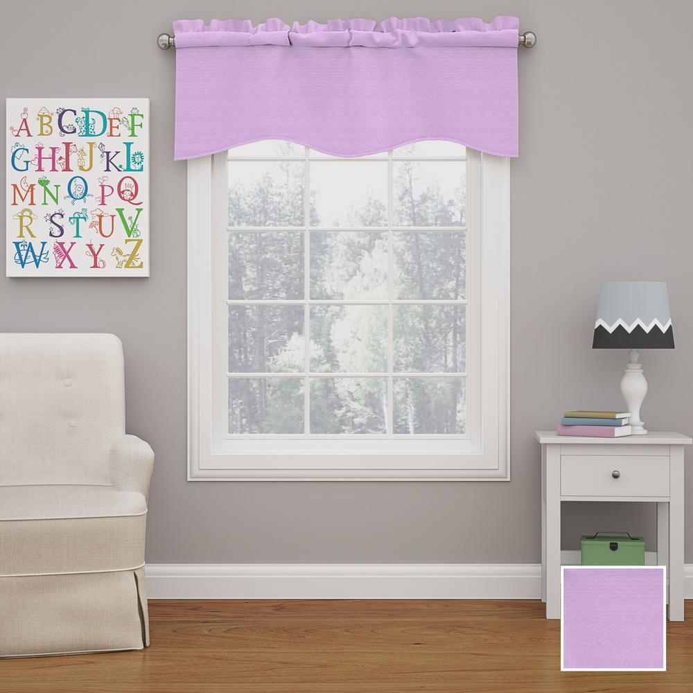 Eclipse Kendall 18 In L Polyester Rod Pocket Valance Light L Polyester Rod Pocket Valance In Light Purple 1