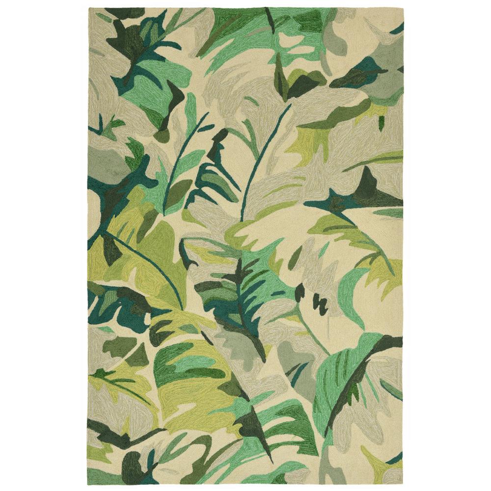 Lucca Forest Leaf Green 5 ft. x 7 ft. 6 in. Rectangle Indoor/Outdoor