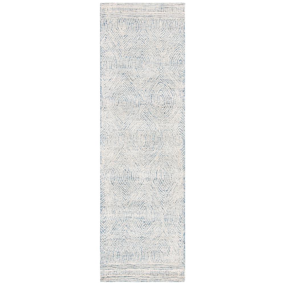 SAFAVIEH Abstract Ivory/Blue 2 ft. x 14 ft. Geometric Runner Rug