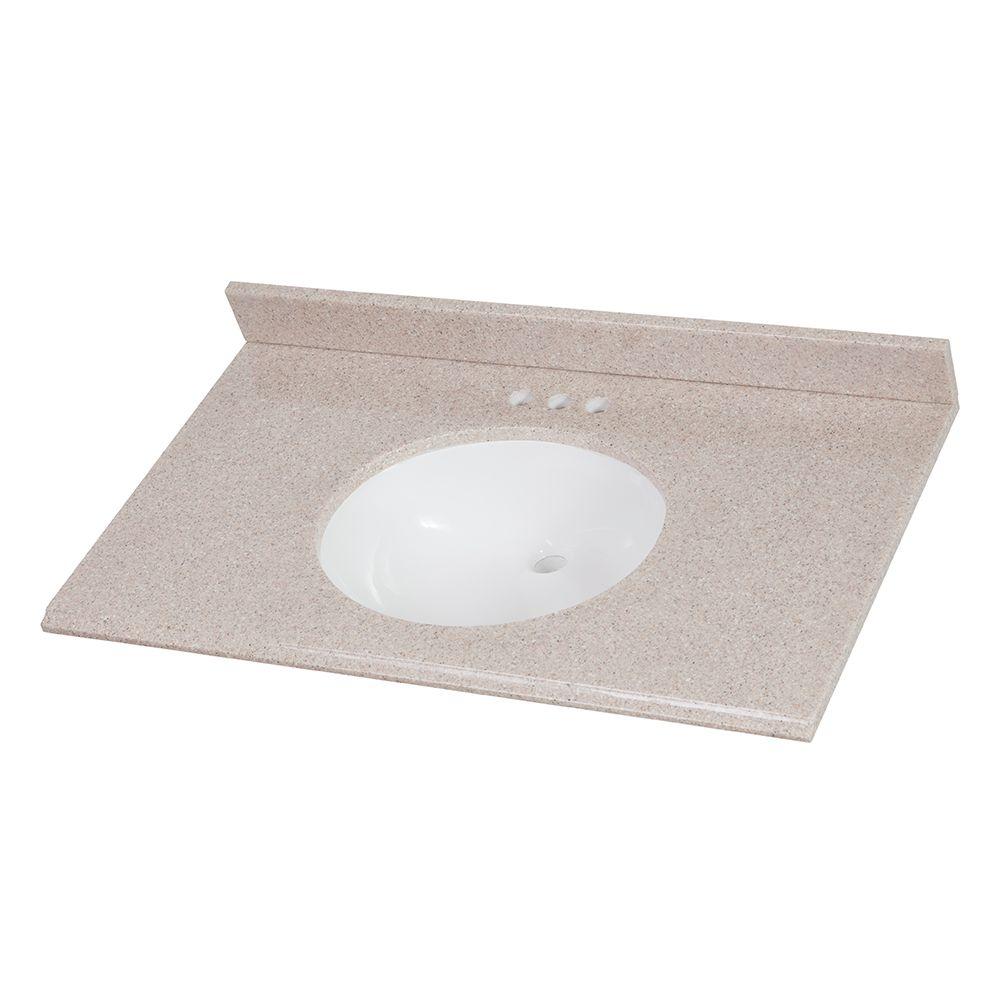 Home Decorators Collection 37 In Solid Surface Vanity Top Ginger Home Decorators Collection 37 In Solid Surface Vanity Top Ginger With White Basin