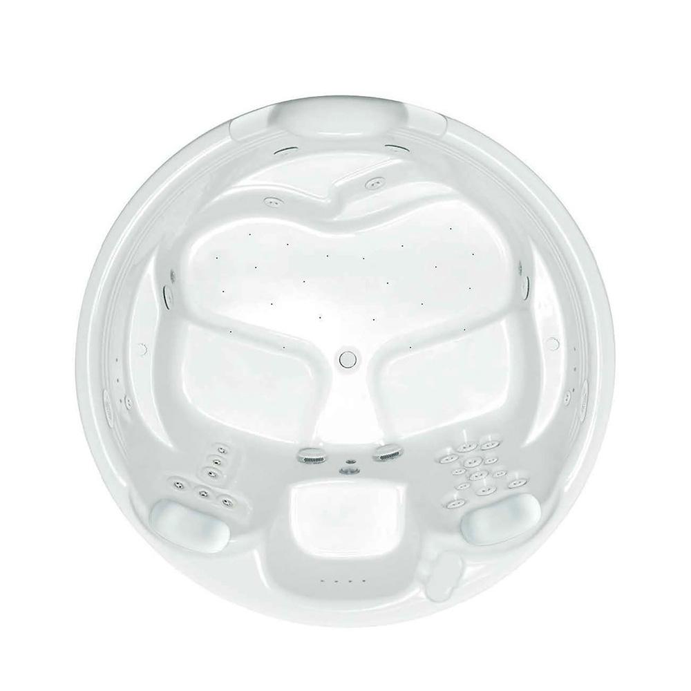 Aquatic Millennium 9 - 72 in. Acrylic Center Drain Round Drop-In Air Bath/ Whirlpool Bathtub with Heater in White For Sale