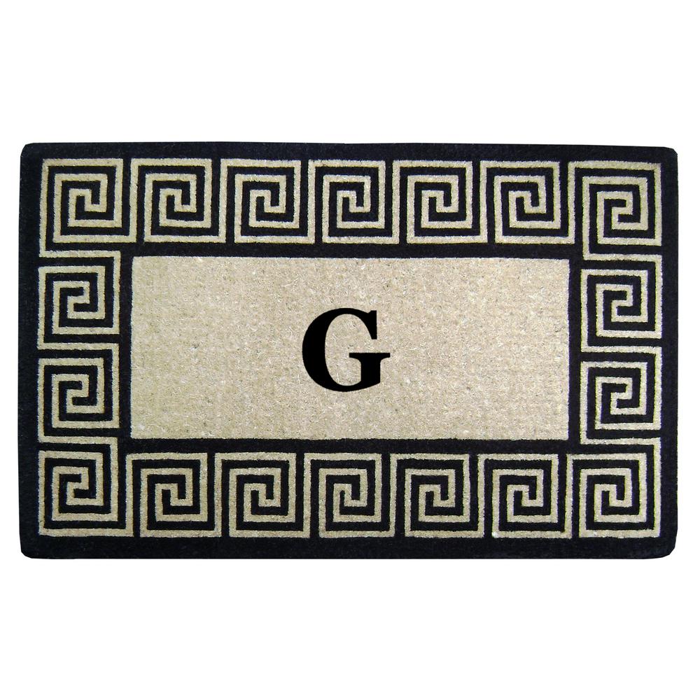 Nedia Home 30 In X 48 In Greek Key Heavy Duty Coco Monogrammed G