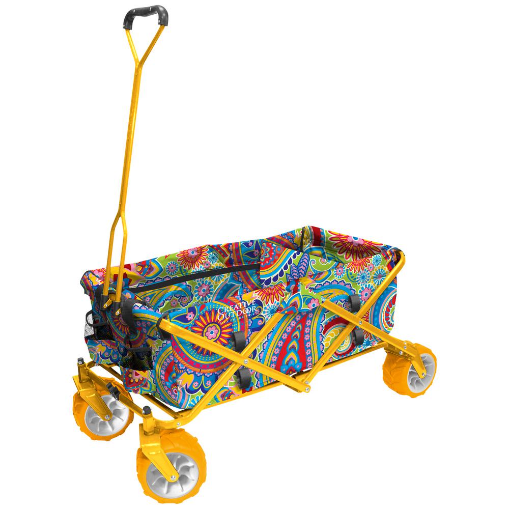Creative Outdoor 7 cu. ft. Folding Garden Wagon Carts in Paisley by Creative Outdoor