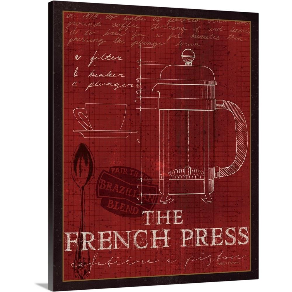 Coffee Blueprint I By Marco Fabiano Canvas Wall Art