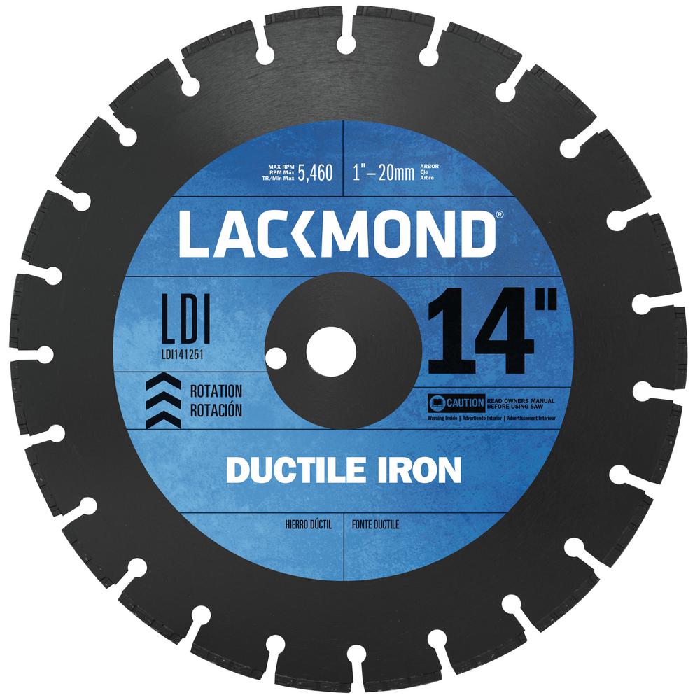 Lackmond 14 in. Segmented Diamond Blade for Cutting Ductile Iron Pipe ...