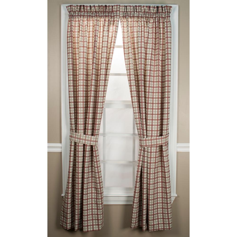 Red Plaid Curtains Drapes Window Treatments The Home Depot