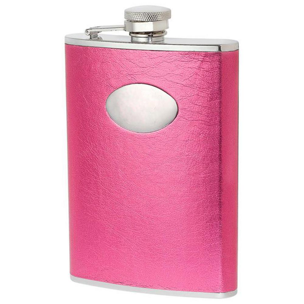 8 oz Visol Britney X Hot Pink Liquor Flask Silver