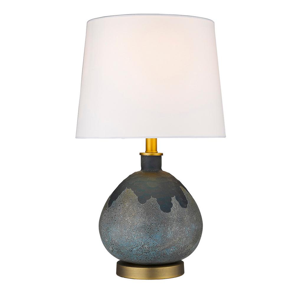 Trend Lighting Home 22 25 In Teal Gl Table Lamp Tt80161 Teal Gl Table Lamp