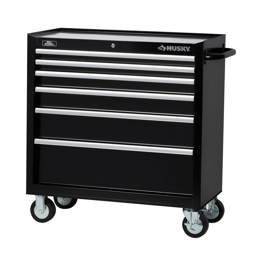 Husky 36 in. 6-Drawer Tool Cabinet, Black-H36TR6 - The Home Depot