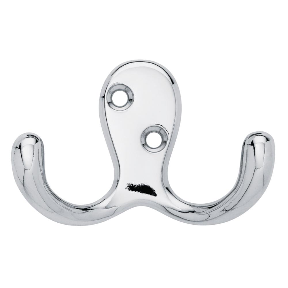 Liberty 1-13/16 in. Chrome Double Wall Hook (4-Pack)-B12092V-CHR-U