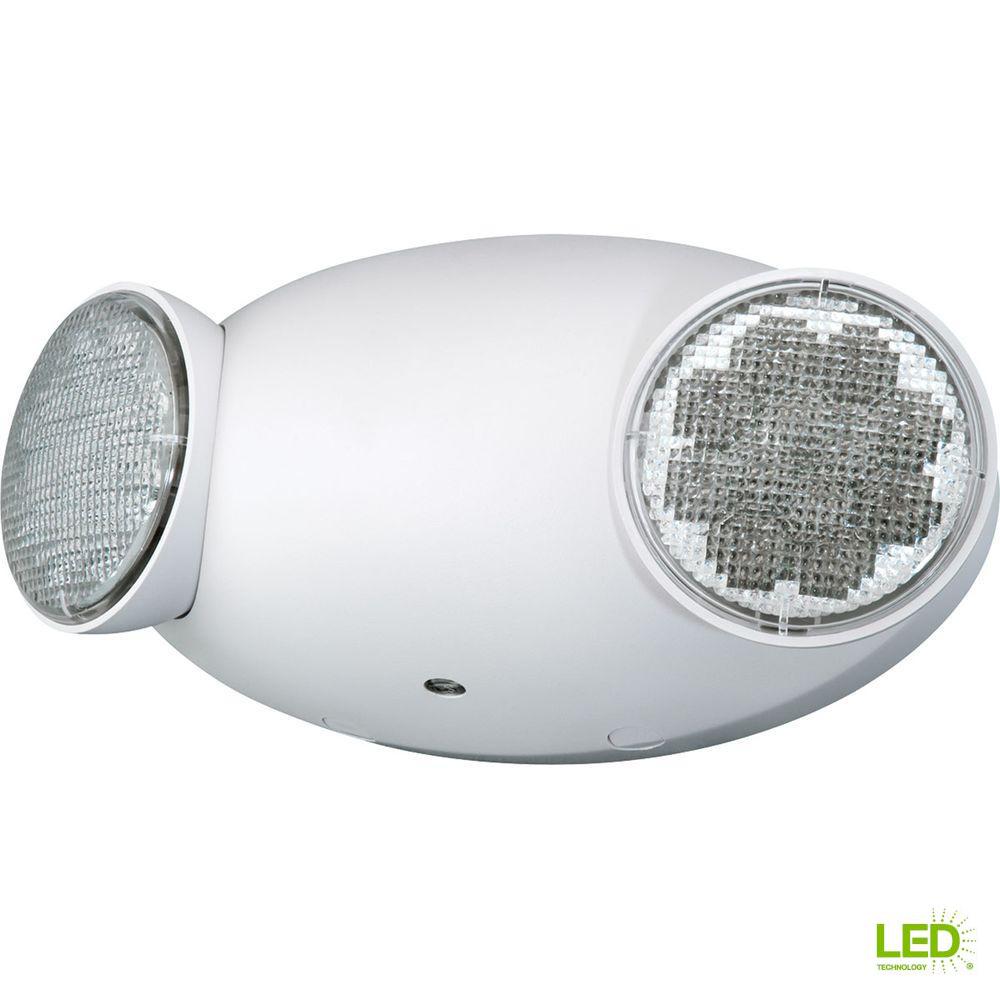 Emergency Exit Lights Commercial Lighting The Home Depot 2 Light White Led Emergency