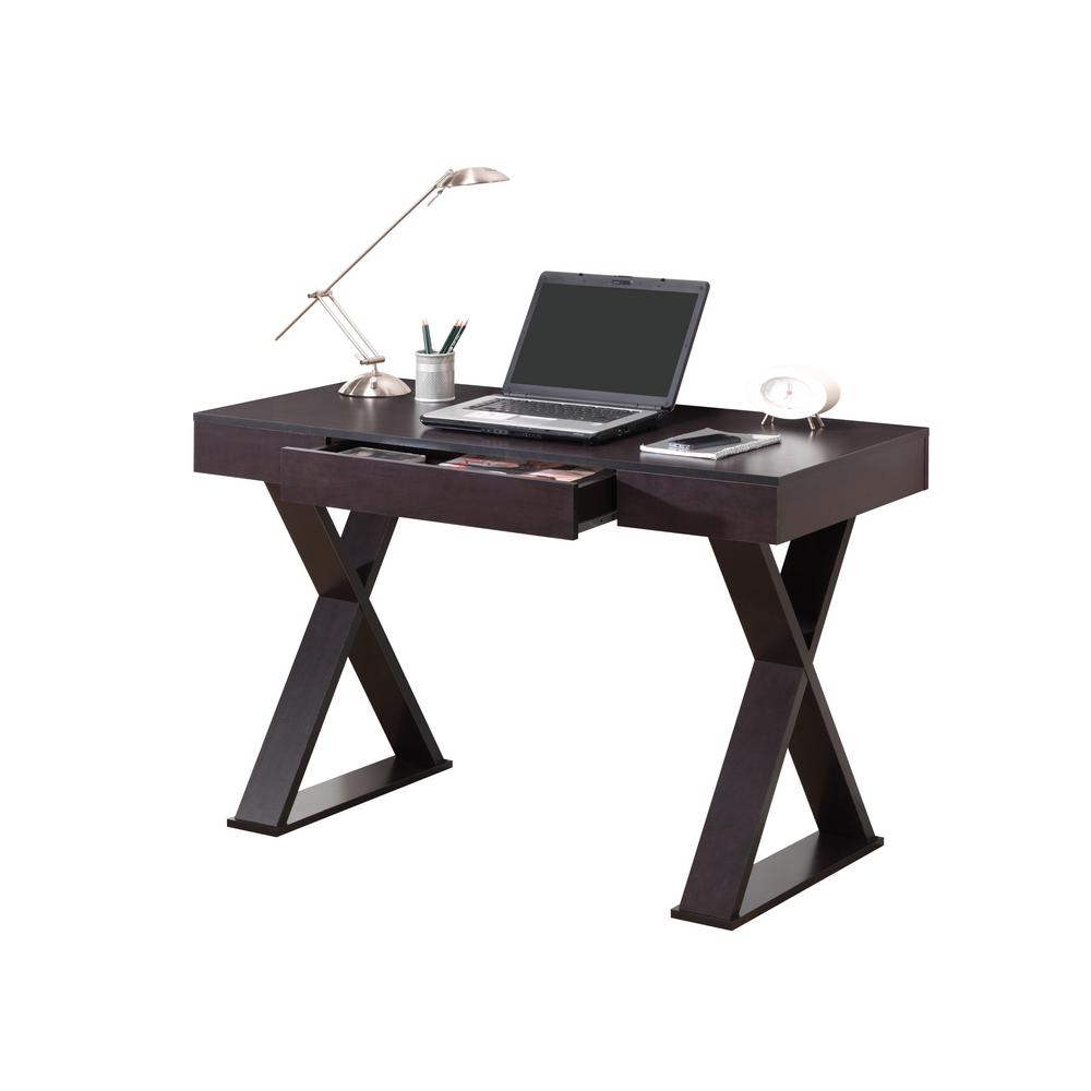 Wood Techni Mobili Computer Desk Furniture The Home Depot Espresso Trendy Writing Desk With Drawer