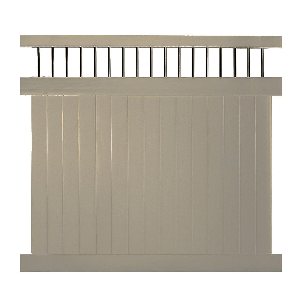 vinyl panels to assemble fence how Bradford Weatherables H ft. W 8 Vinyl Khaki x 7 ft.