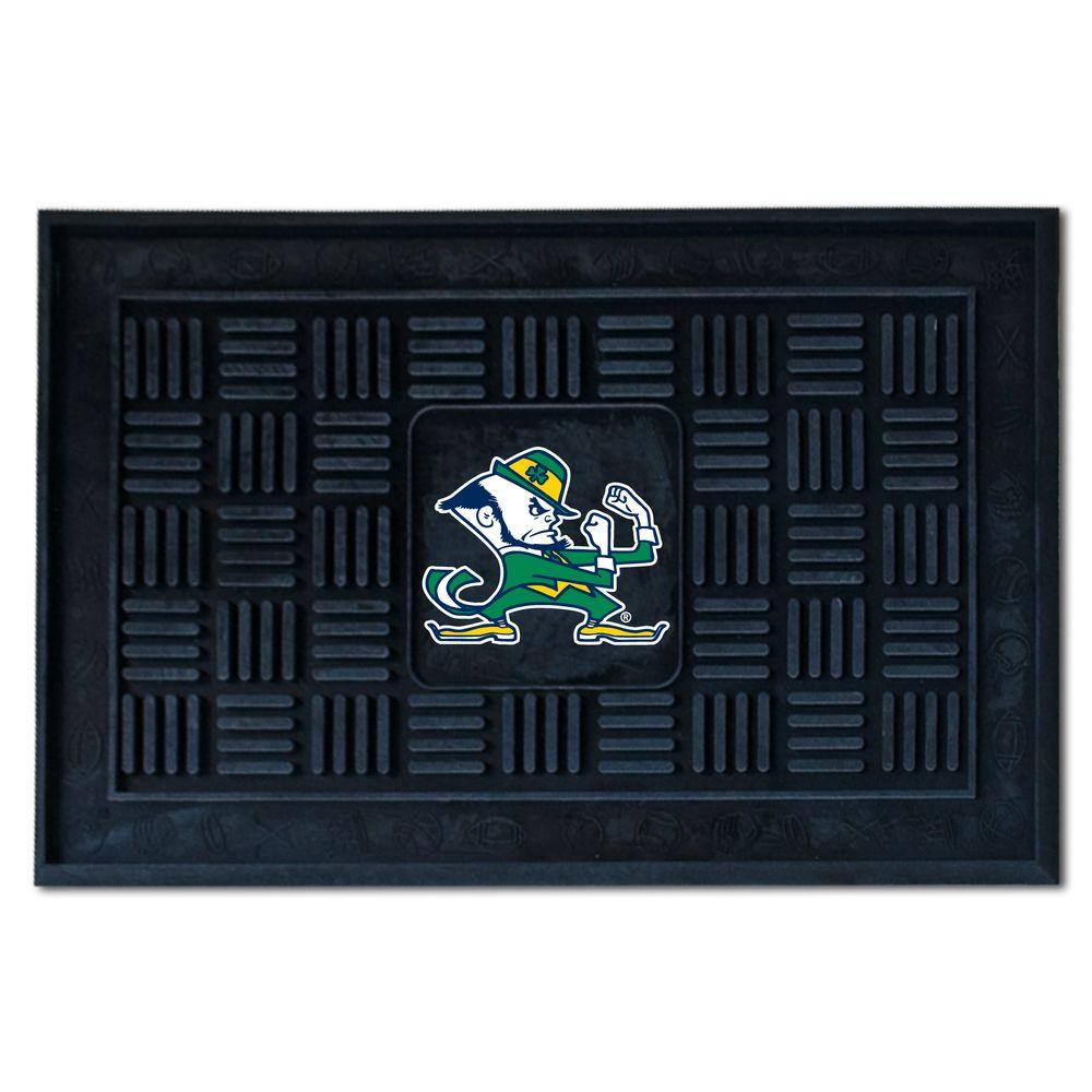 Fanmats Ncaa Notre Dame Black 19 5 In X 31 25 In Medallion Door Mat