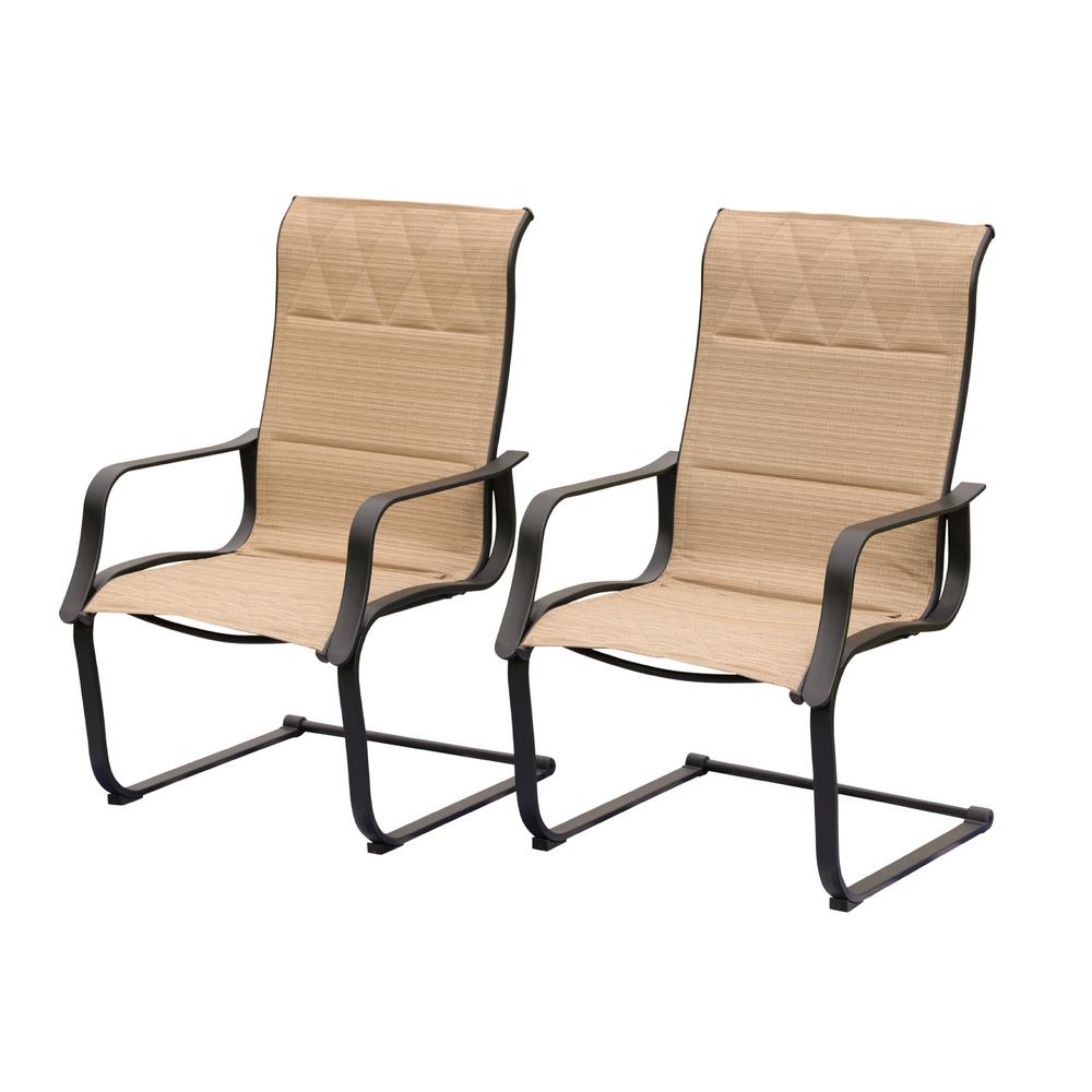 Patio Festival Padded Spring Sling Outdoor Dining Chair 2 Pack Spring Sling Outdoor Dining Chair