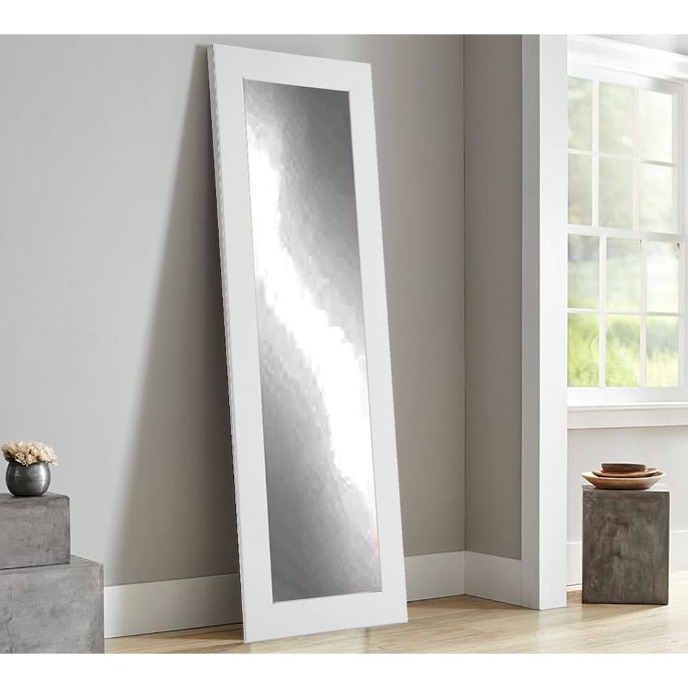Modern Matte White Full Length Framed Mirror Bm3thin The Home Depot Modern Matte White Full Length Framed Mirror