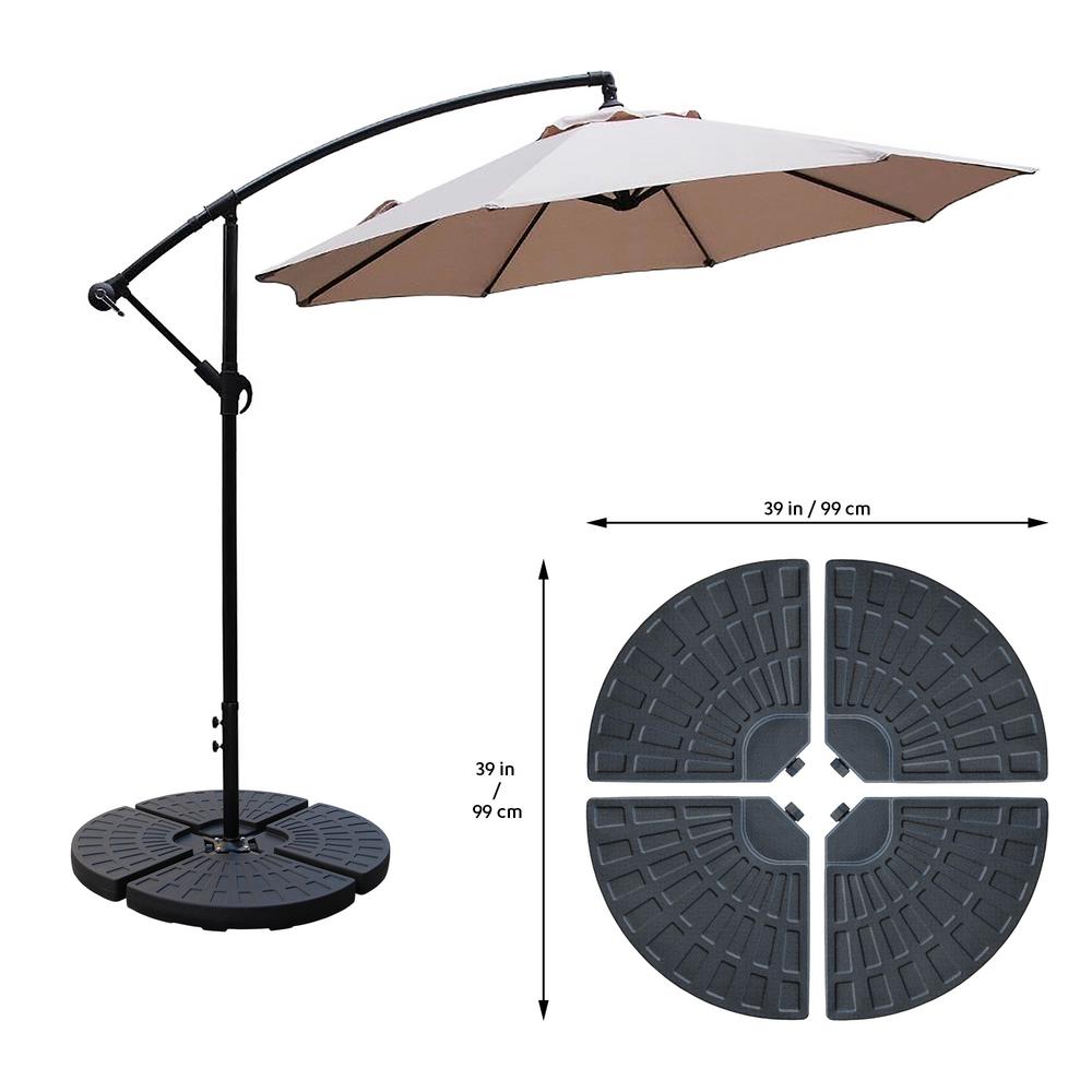 Maypex 145 Lbs Capacity Weighted Cantilever And Offset Patio Umbrella Base In Black 4 Piece 300316 The Home Depot