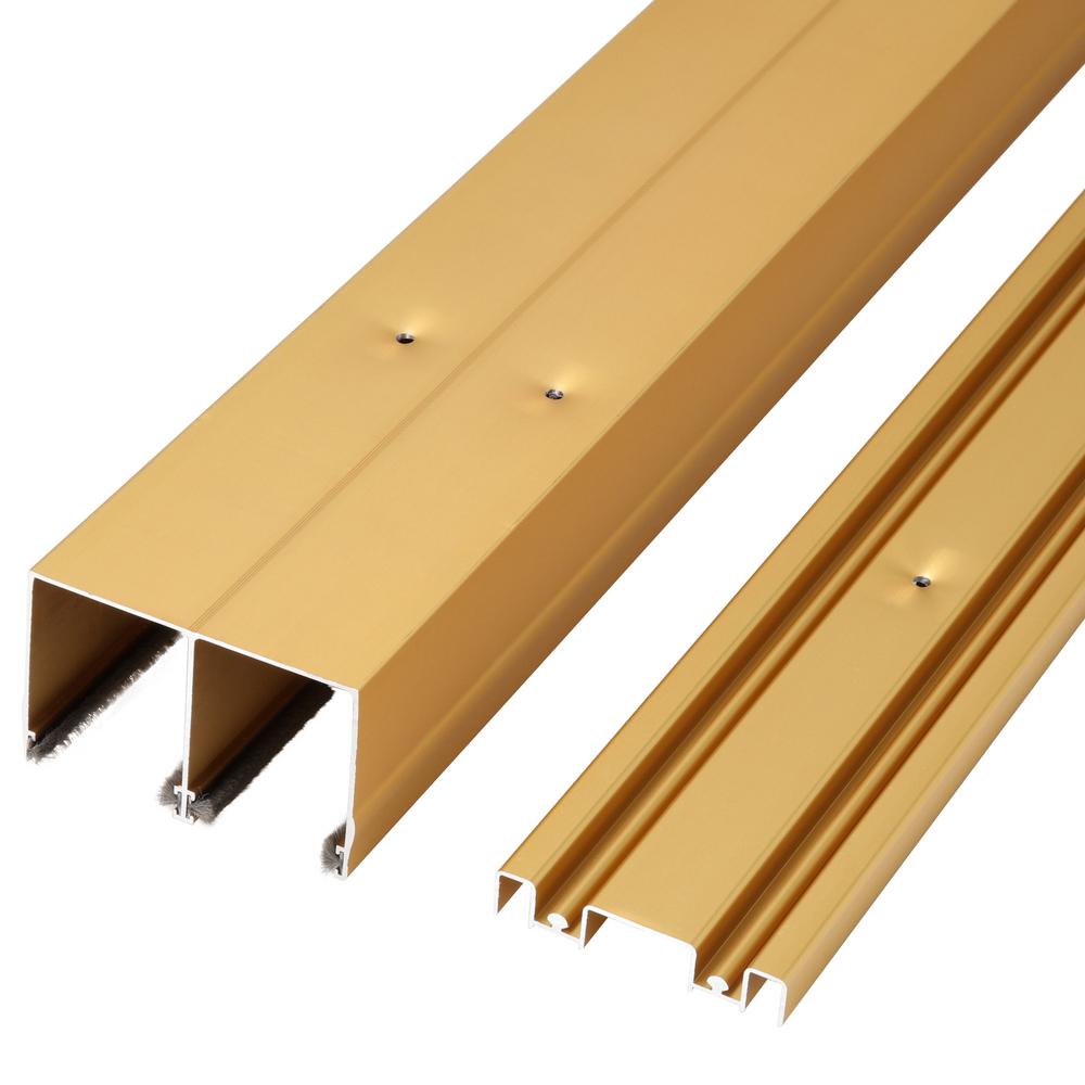 Contractors Wardrobe 96 in. x 96 in. Concord Satin Gold Aluminum Framed