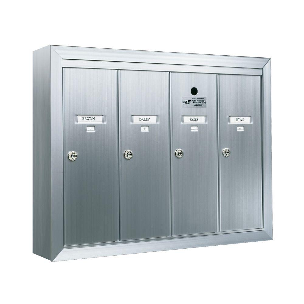 1250 Vertical Series 4-Compartment Aluminum Surface-Mount Mailbox 1250 Vertical Series 4-Compartment Aluminum Surface-Mount Mailbox