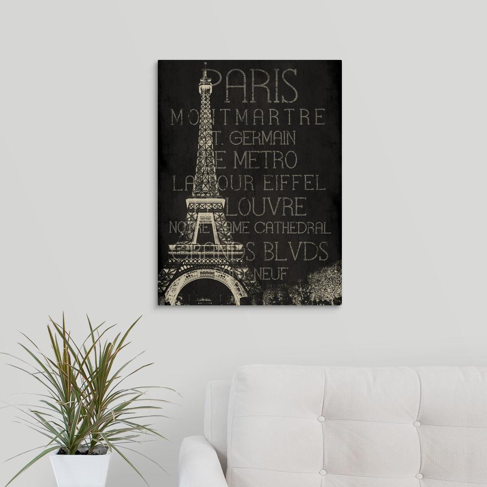 Paris By Jace Grey Canvas Wall Art