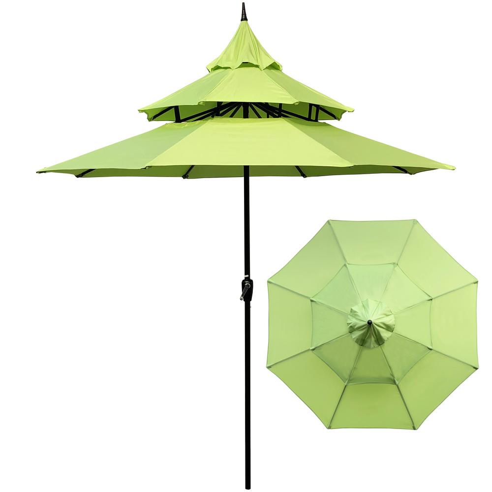 Maypex 9 Ft Steel Crank Pagoda Market Patio Umbrella In Lime Green 300005 G The Home Depot