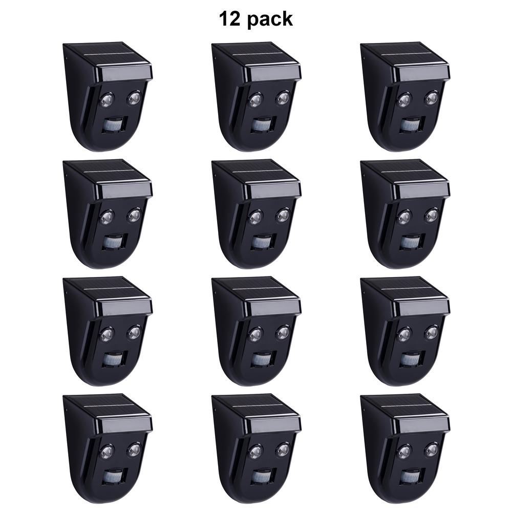 Ecothink Solar 1 5 Watt 120 Degree Black Motion Activated Outdoor Ecothink Solar 1 5 Watt 120 Degree Black Motion Activated Outdoor Integrated Led Flood Light 12 Pack Sp9402 The Home Depot
