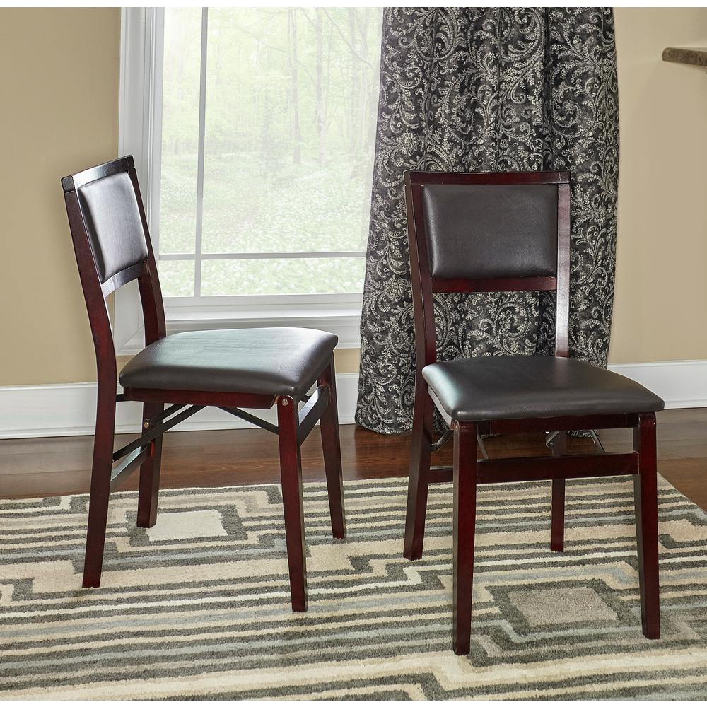 Linon Home Decor Triena Espresso Pad Back Folding Chairs (Set of 2