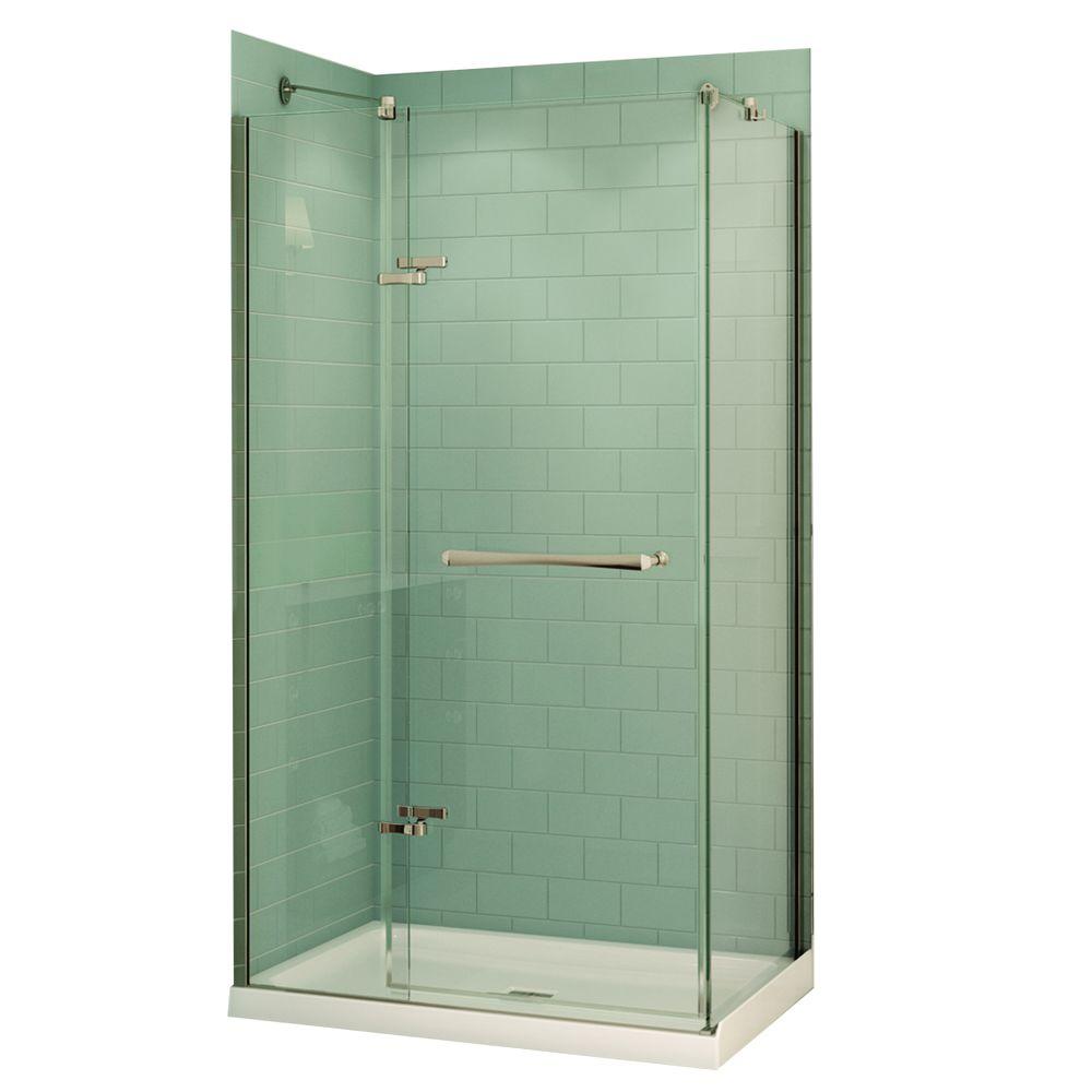 MAAX Reveal 32 in. x 48 in. x 74.5 in. Corner Shower Stall White-106099 ...