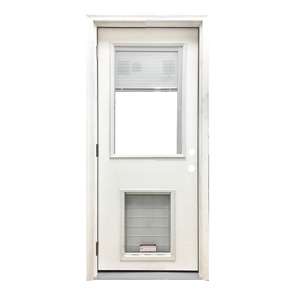 Steves & Sons 32 inch x 80 inch Classic Mini-Blind RHOS White Primed Textured... by Steves & Sons