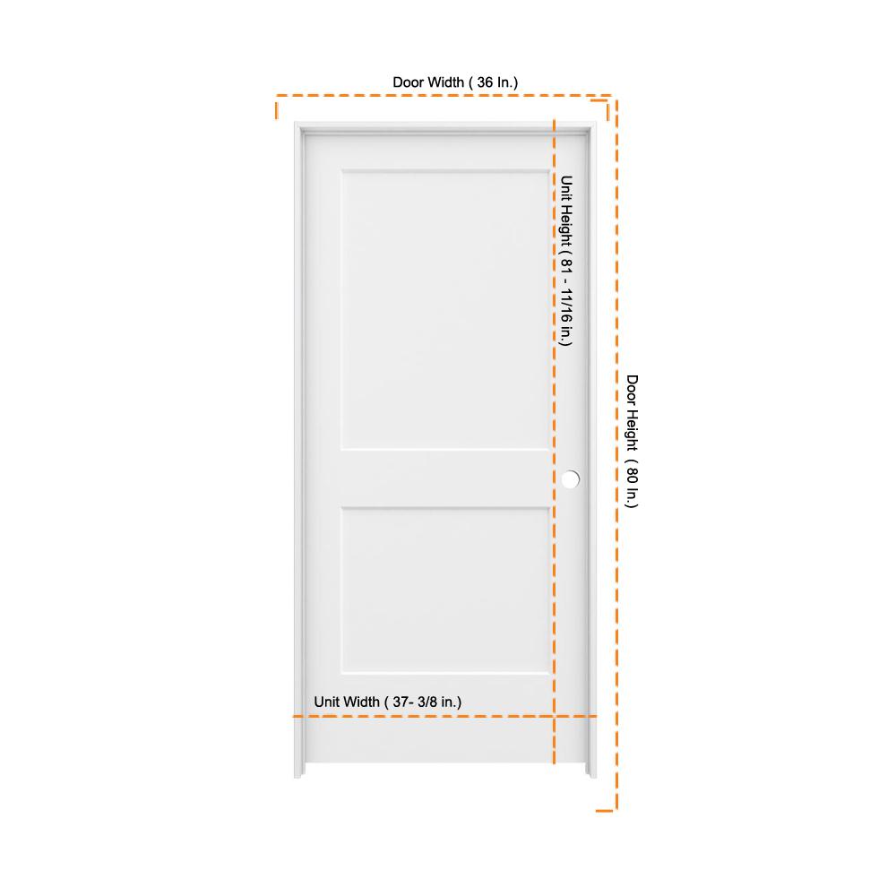 Jeld Wen 36 In X 80 In Monroe Primed Left Hand Smooth Solid Core Molded Composite Mdf Single Prehung Interior Door