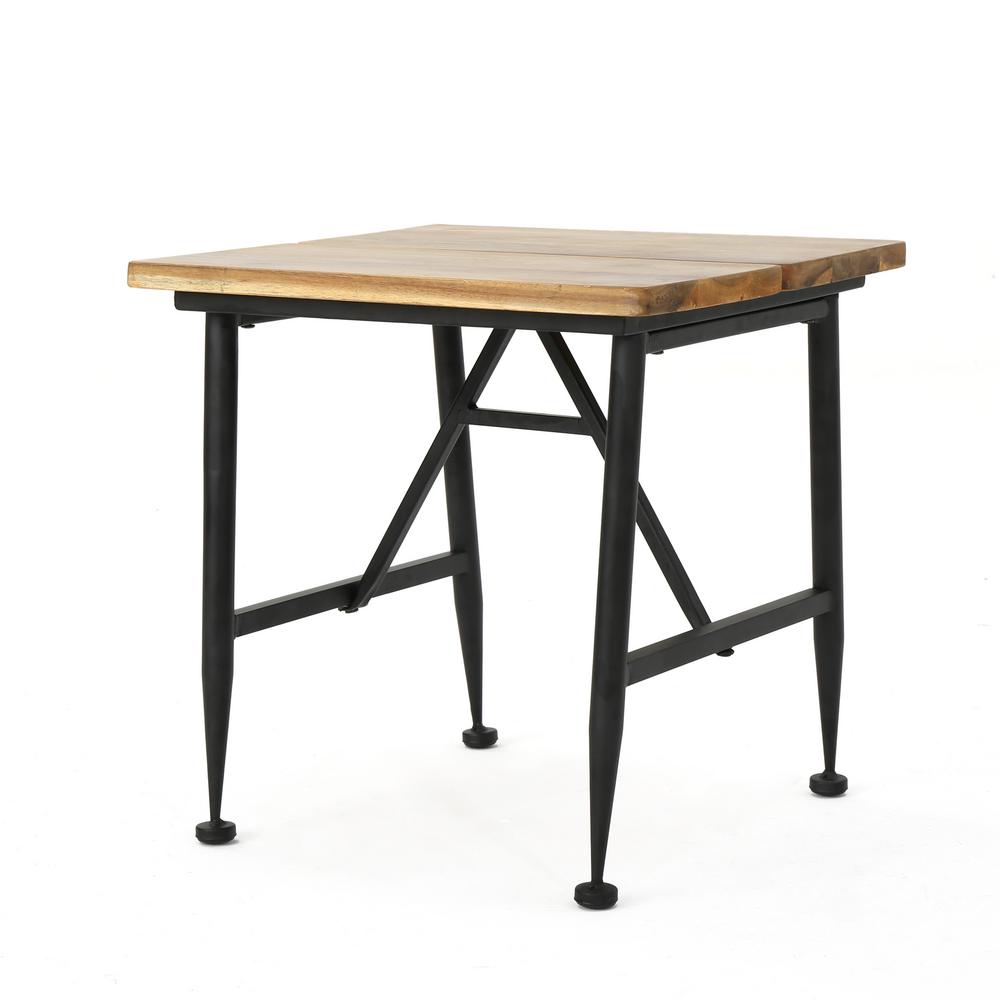 Noble House Gracelynn Industrial Rectangular Wood Outdoor Accent Table